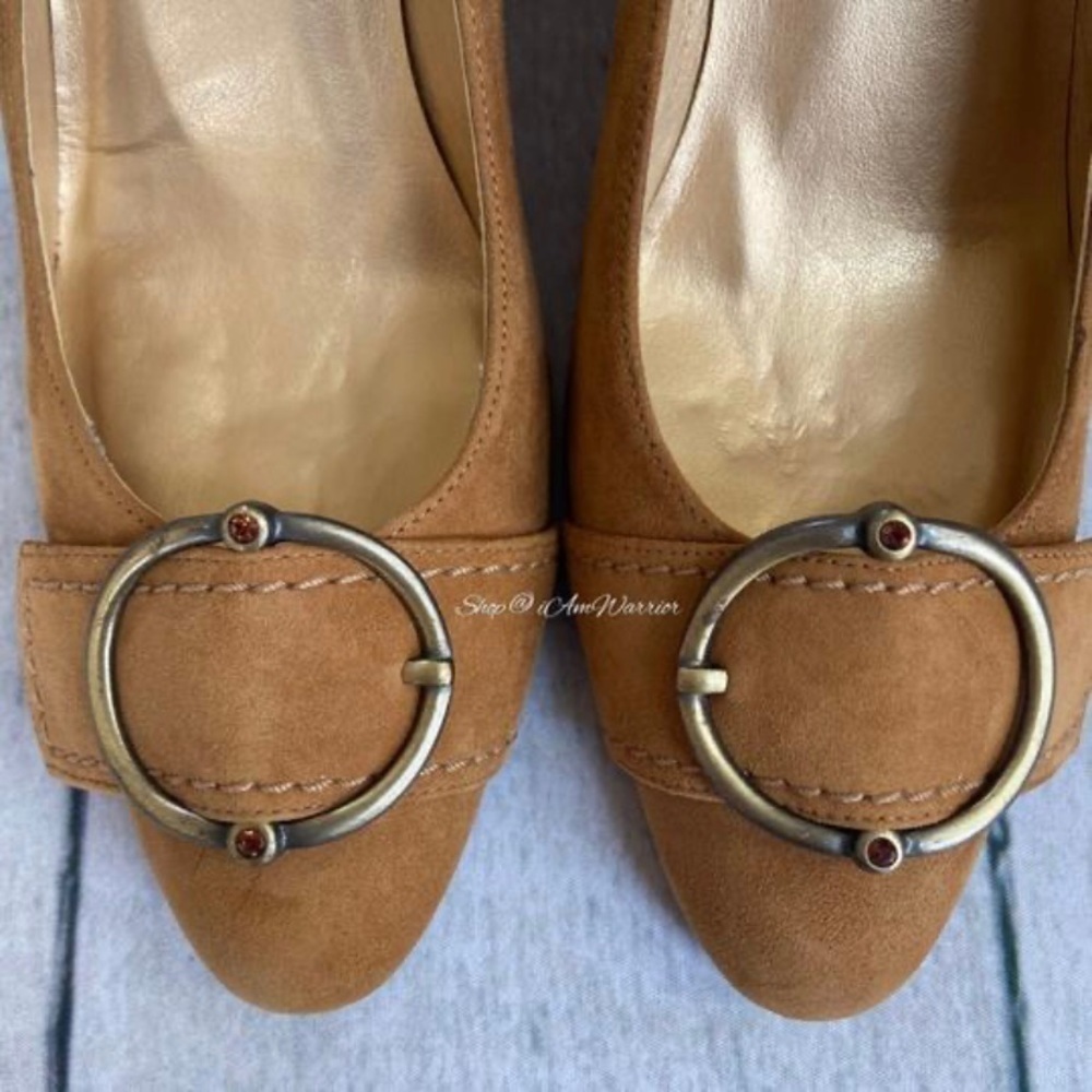 Stuart Weitzman *RARE* NIB caramel suede buckle pumps *shop@iamwarrior - Picture 3 of 12